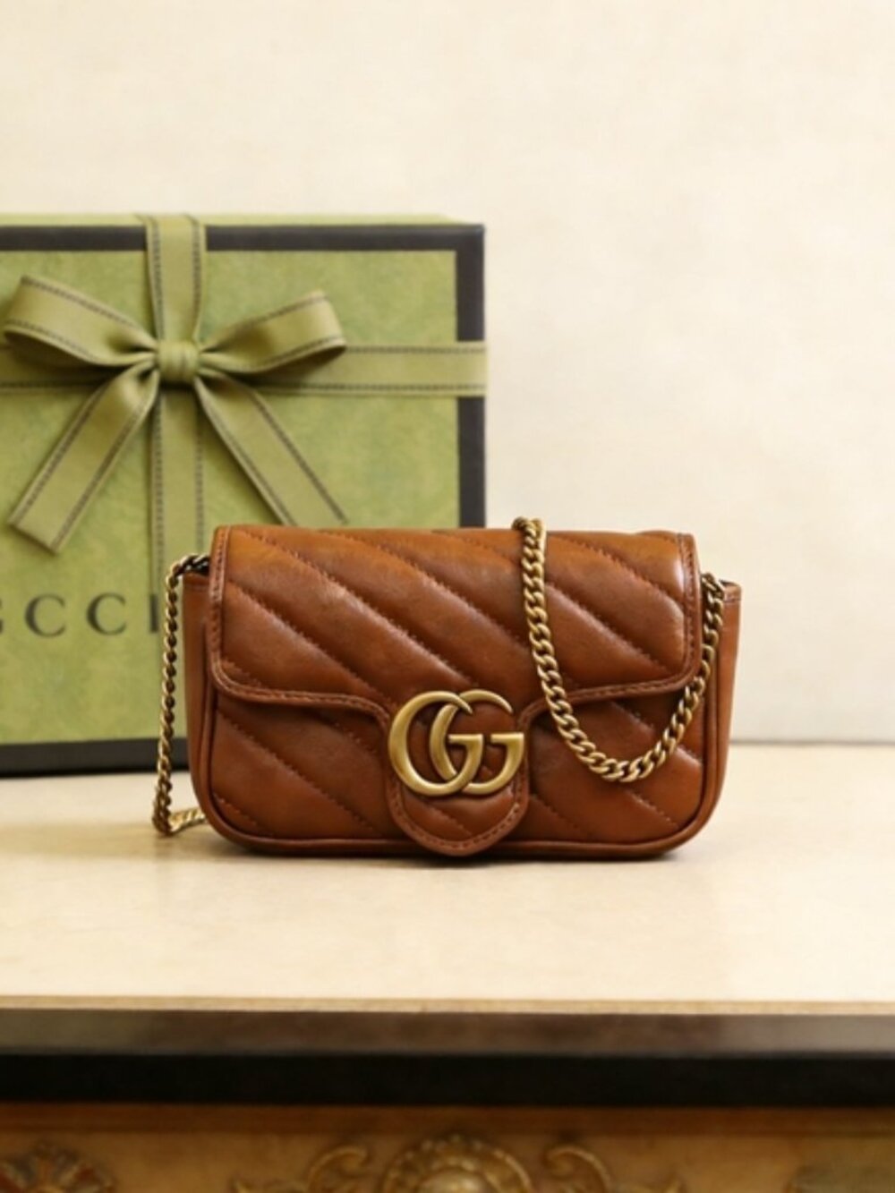 Gucci GG Marmont Mini Bag in Brown